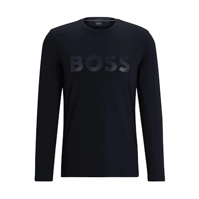 HUGO BOSS Navy Blue Crewneck Logo Embroidered Loose Fit Sweatshirt 50507027-402