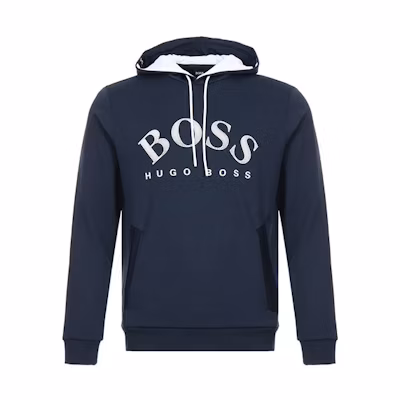 HUGO BOSS Navy Blue Logo Graphic Long-Sleeve Hoodie 50430864-410
