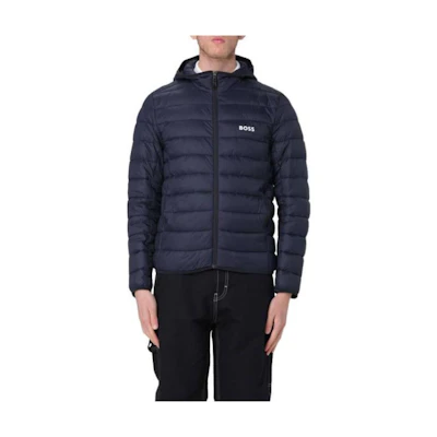 HUGO BOSS Navy Blue Loose Fit Logo Hooded Zip Jacket 50472472-403