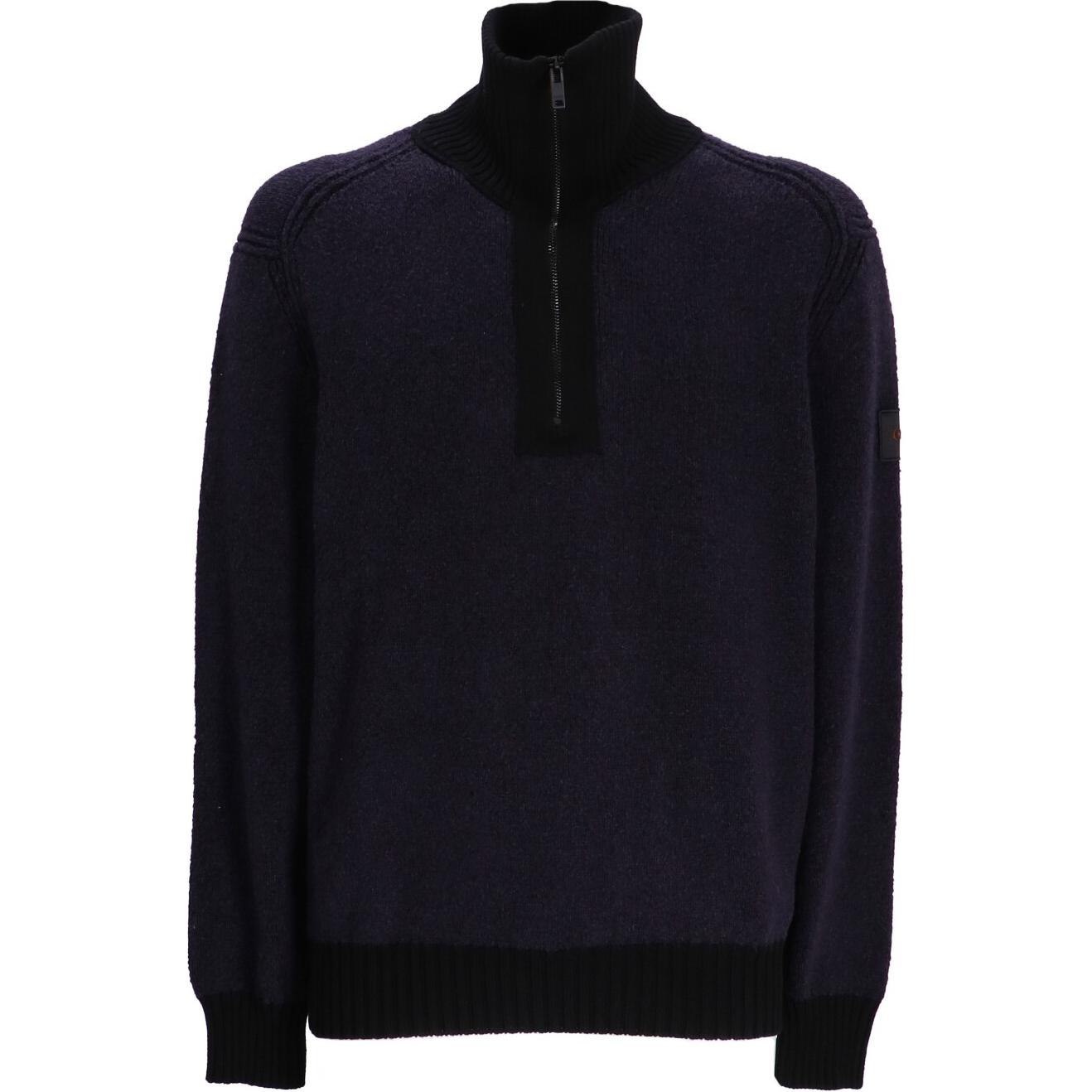 HUGO BOSS Navy Blue Solid High-Neck Zip-Up Jacket 50505733-404