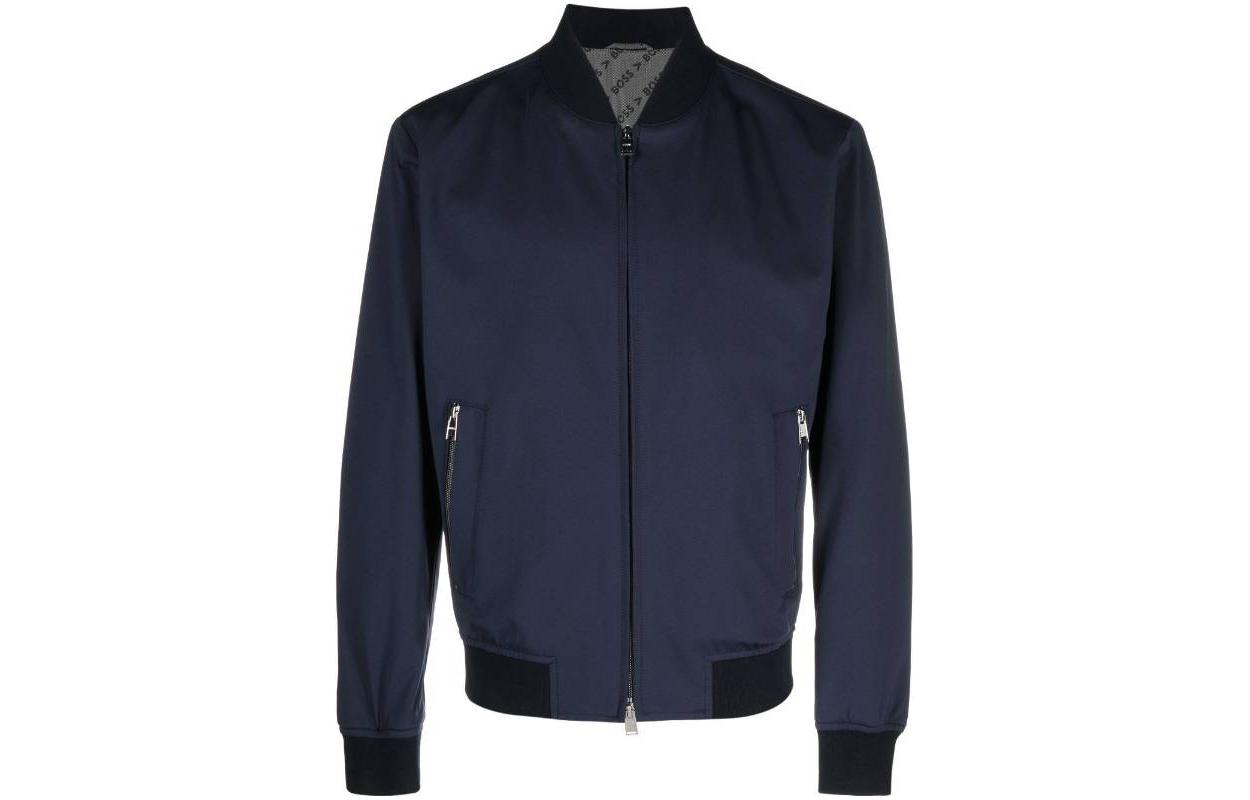 HUGO BOSS Navy Blue Solid Long-Sleeve Bomber Jacket 50497333-404