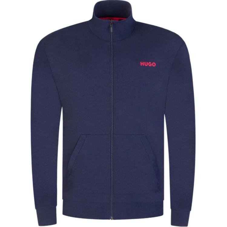 HUGO BOSS Navy Blue Zip-Up Jacket with Logo Print 50505128-405