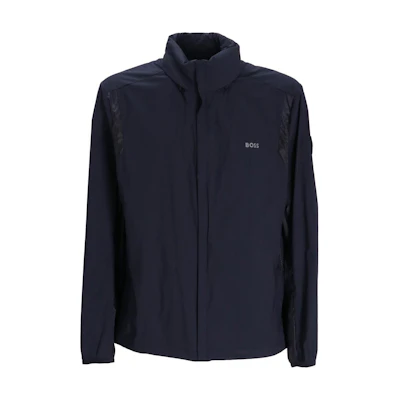 HUGO BOSS Navy Full-Zip Lettered Stand Collar Jacket 50485943-402