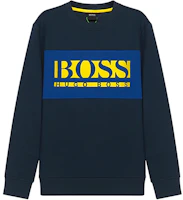HUGO BOSS Navy Pullover Sweatshirt with Embroidered Logo Design 50447034-410 HUGO BOSS Navy Pullover Sweatshirt with Embroidered Logo Design 50447034-410
