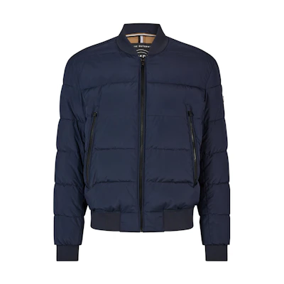 HUGO BOSS Navy Solid Zip-Up Stand Collar Jacket 50477648-404