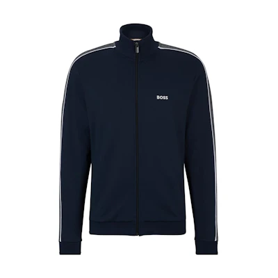 HUGO BOSS Navy Zip-Up Jacket with Embroidered Logo 50511041-403