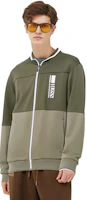 Shop HUGO BOSS 橄欖綠灰色徽標刺繡棉質運動衫 50447023-302