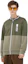Shop HUGO BOSS Olive Green & Gray Cotton Sweatshirt with Logo Embroidery 50447023-302