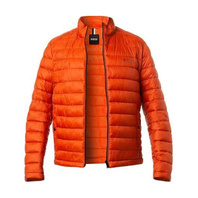 HUGO BOSS Orange Down Jacket with Stand Collar and Zipper 50481548-801