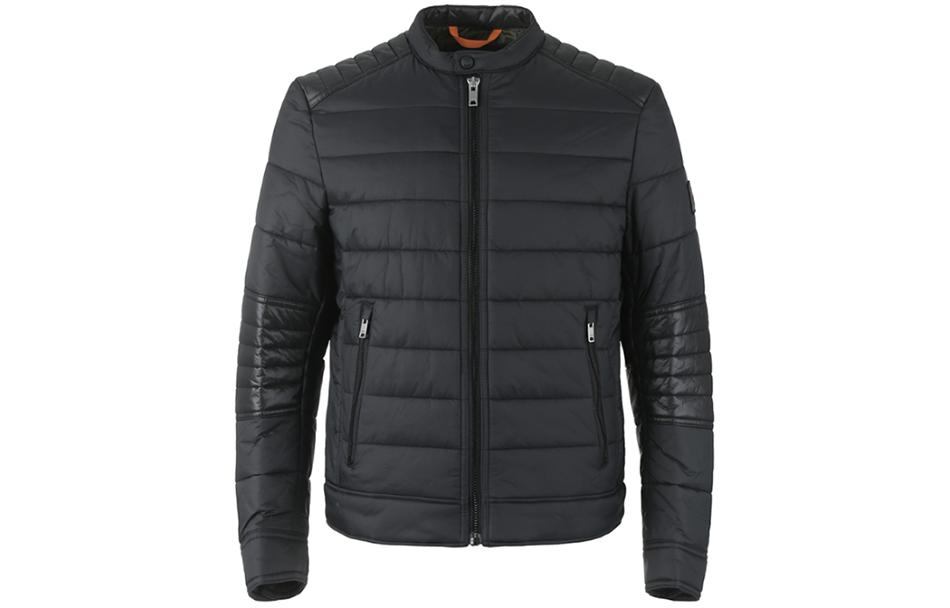 Order HUGO BOSS Orange SS24 黑色棉質拉鍊休閒外套 50498609-001