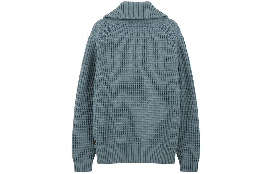 Lookbook HUGO BOSS Orange SS24 綠色半拉鍊高領長袖毛衣 50498947-375