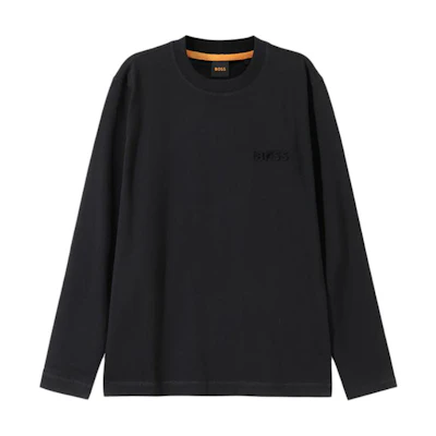 HUGO BOSS Orange SS24 Black Crewneck Sweatshirt with Embroidered Logo 50499276-001