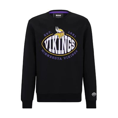 HUGO BOSS Oversized Crewneck Logo Print Long-Sleeve Sweatshirt Black (Men) 50504600-014