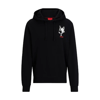 HUGO BOSS Oversized Graphic Hoodie Black Long Sleeve 50509184-001