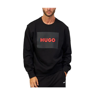 HUGO BOSS Oversized Logo Print Crewneck Sweatshirt - Black 50467944-007
