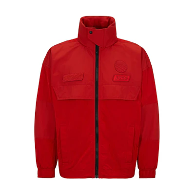 HUGO BOSS Oversized Red Zipped Jacket with Racing-Inspired Details for Men 50492559-624