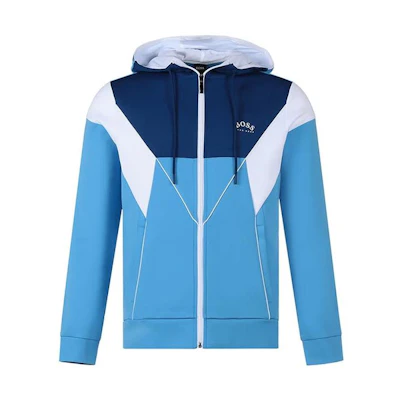 HUGO BOSS Panelled Zip Hoodie Men’s Blue 50457043-495