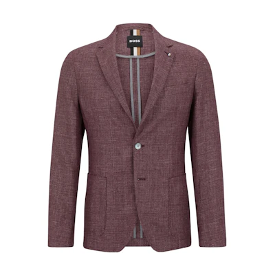 HUGO BOSS Patterned Wool Slim-Fit Jacket for Men in Dark Purple 50488356-601
