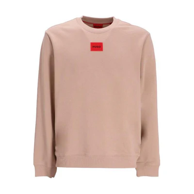 HUGO BOSS Pink Crewneck Logo Embroidered Loose Fit Sweatshirt 50447964-267