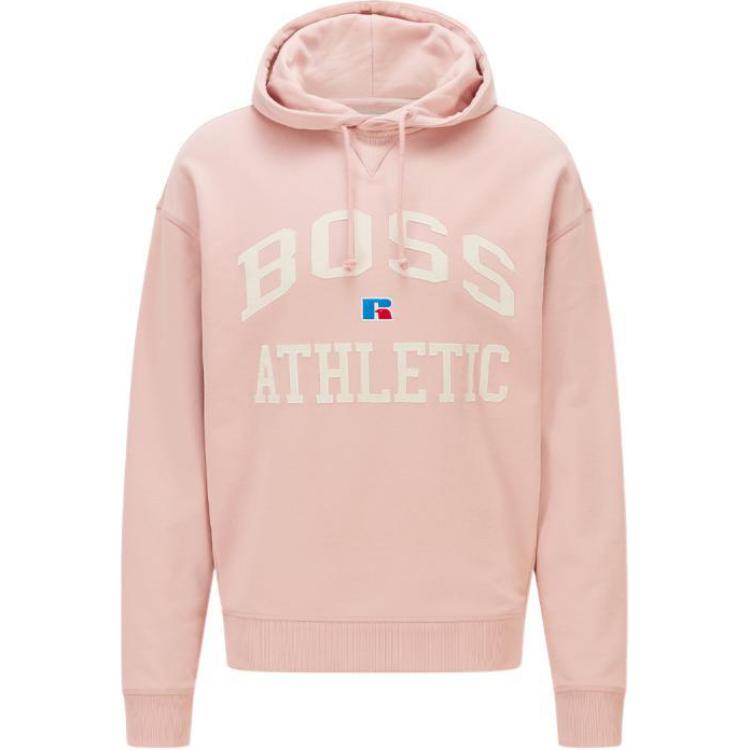 HUGO BOSS Pink Hoodie with Large Logo Print 50455955-689