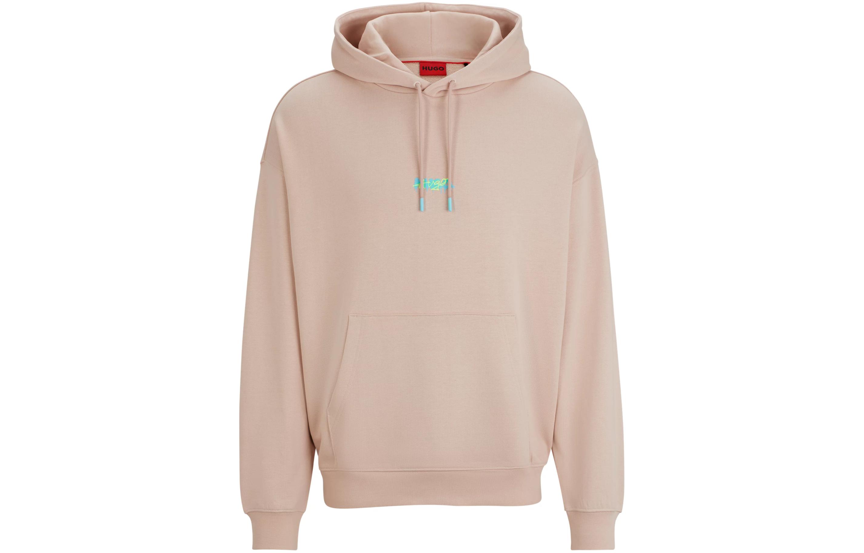 HUGO BOSS Pink Oversized Logo Print Hoodie Sweatshirt 50509979-681