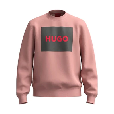 HUGO BOSS Pink Pullover Sweatshirt with Logo Print 50467944-665