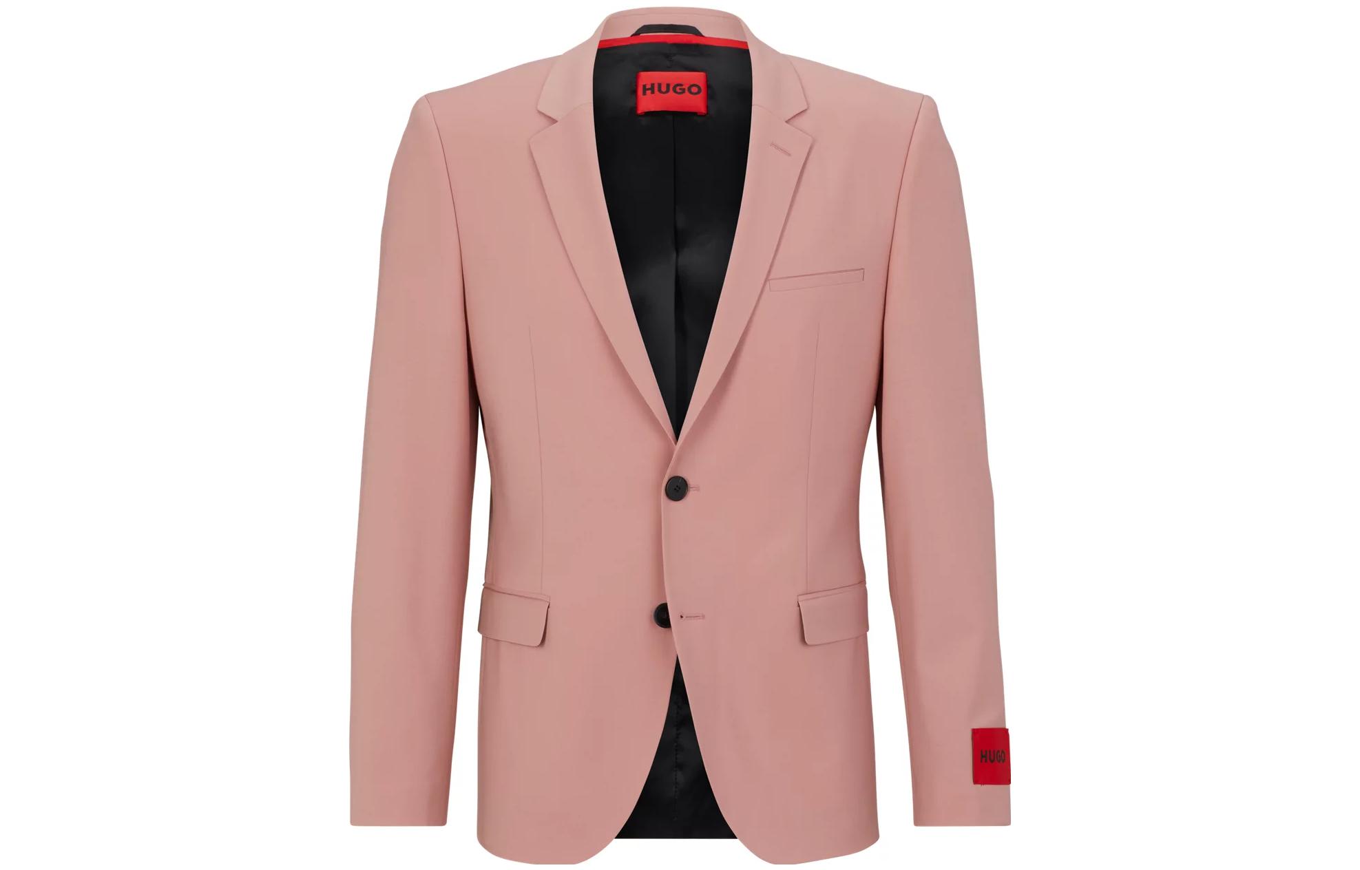 HUGO BOSS Pink Solid Color Long Sleeve Blazer Jacket 50489551-662