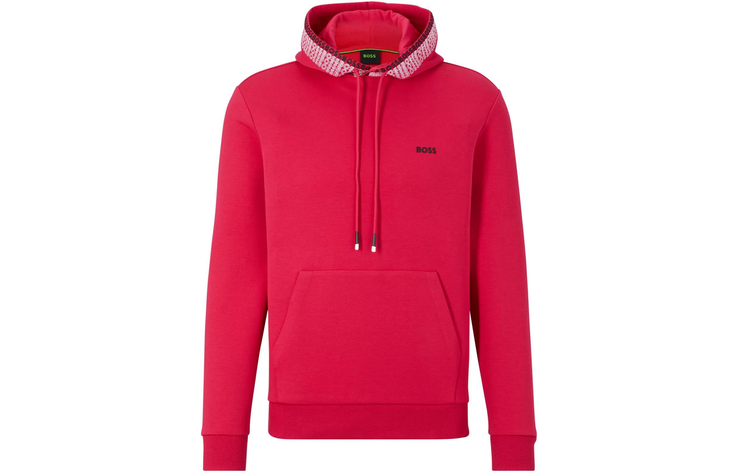 HUGO BOSS Pink Solid Loose-Fit Casual Lace-Up Sweatshirt 50486680-660