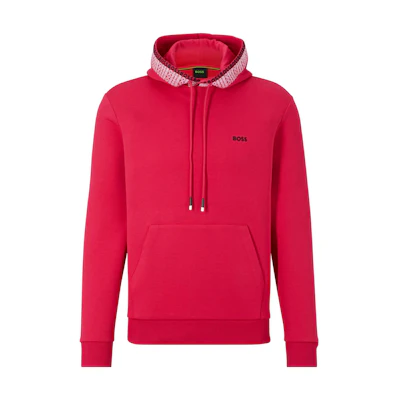 HUGO BOSS Pink Solid Loose-Fit Casual Lace-Up Sweatshirt 50486680-660