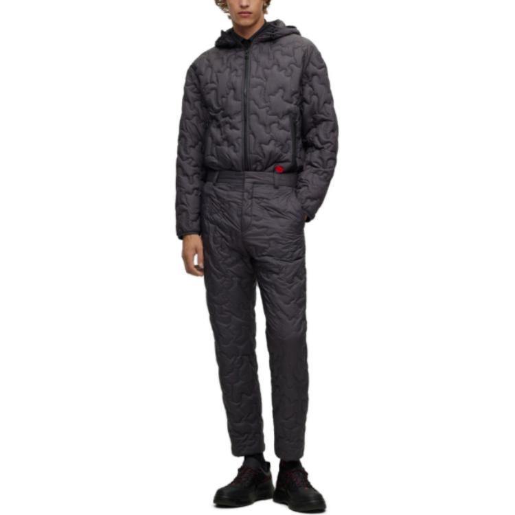 HUGO BOSS Plain Patch Quilted Cotton Hoodie Jacket Navy Blue Men’s 50496405-023 圖 3