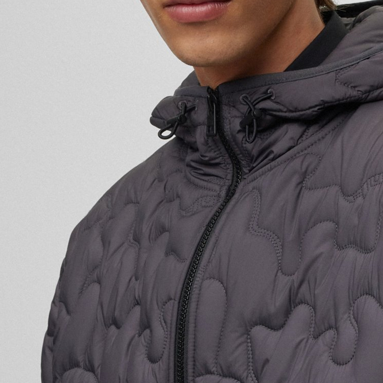 HUGO BOSS Plain Patch Quilted Cotton Hoodie Jacket Navy Blue Men’s 50496405-023 圖 7