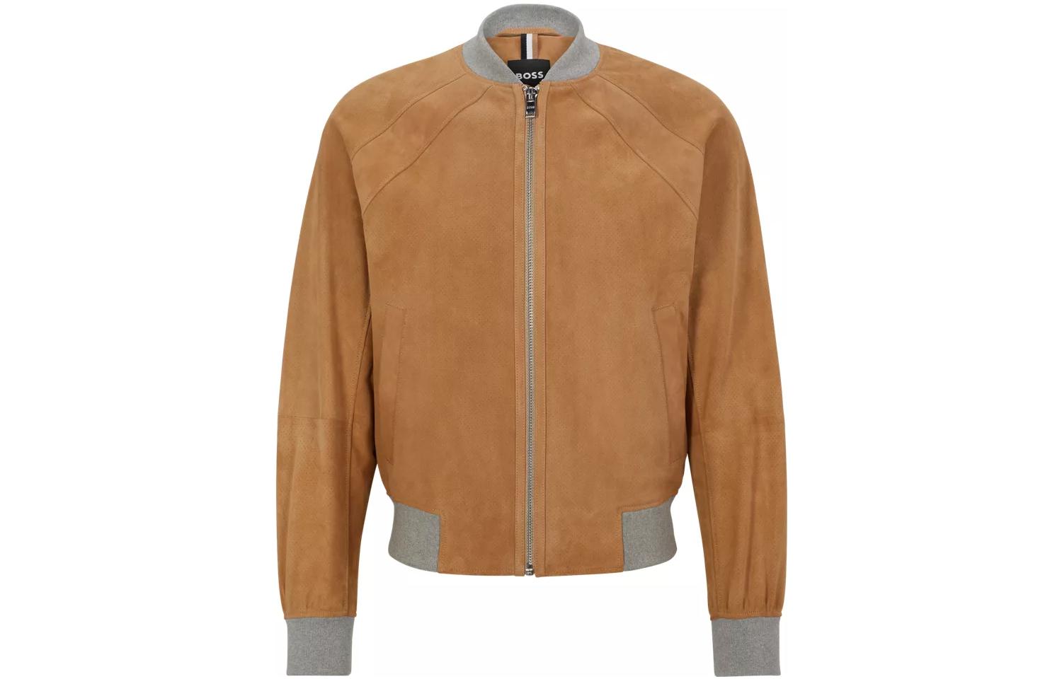 HUGO BOSS Plain Zip-Up Jacket Light Brown 50485069-260