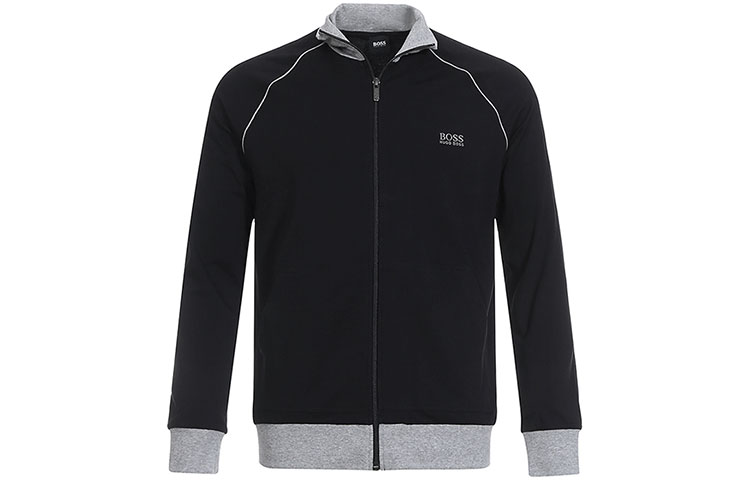 HUGO BOSS Printed Zip-Up Casual Jacket Long Sleeve Black 50379013-001