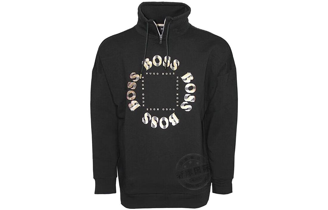 HUGO BOSS Pullover Sweatshirt Letter Print Black 504235880-012