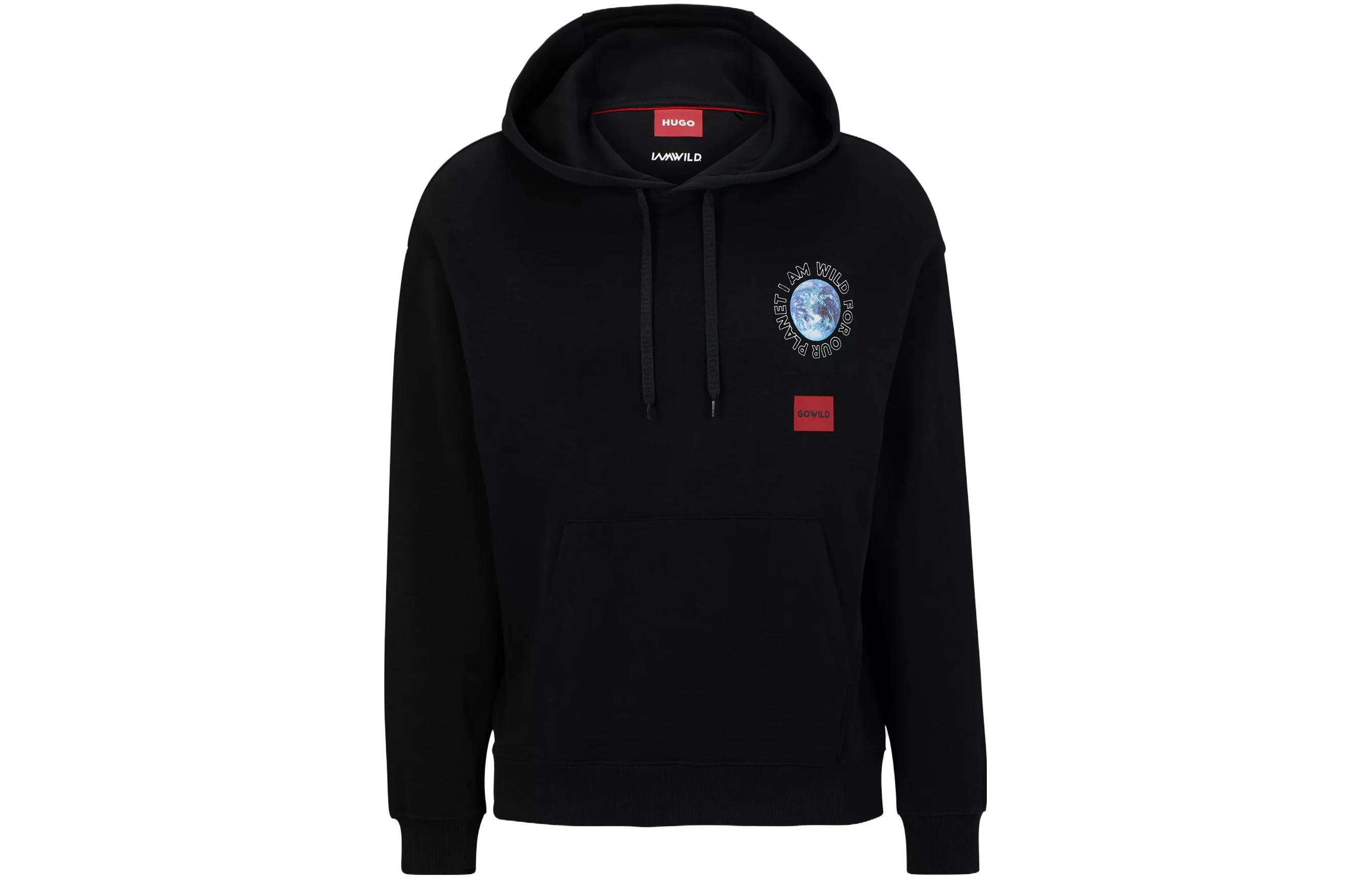 HUGO BOSS Pullover Sweatshirt with Logo Print - Black 50501979-001