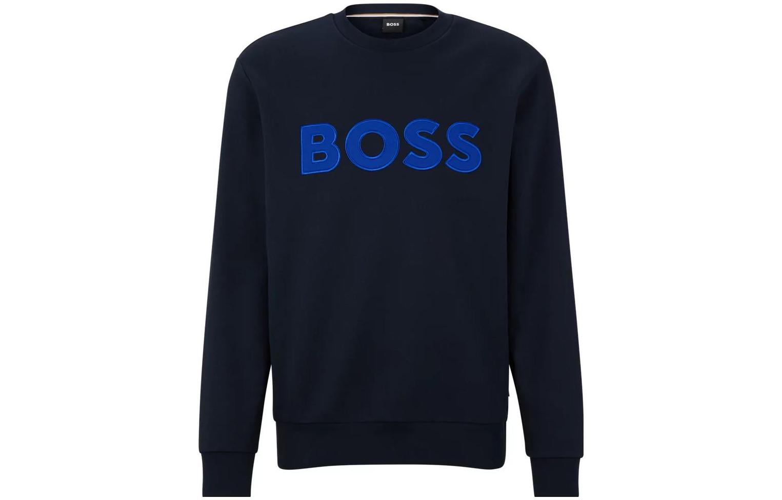 HUGO BOSS Pullover Sweatshirt with Logo Print - Dark Blue 50489229-404