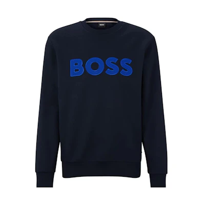 HUGO BOSS Pullover Sweatshirt with Logo Print - Dark Blue 50489229-404