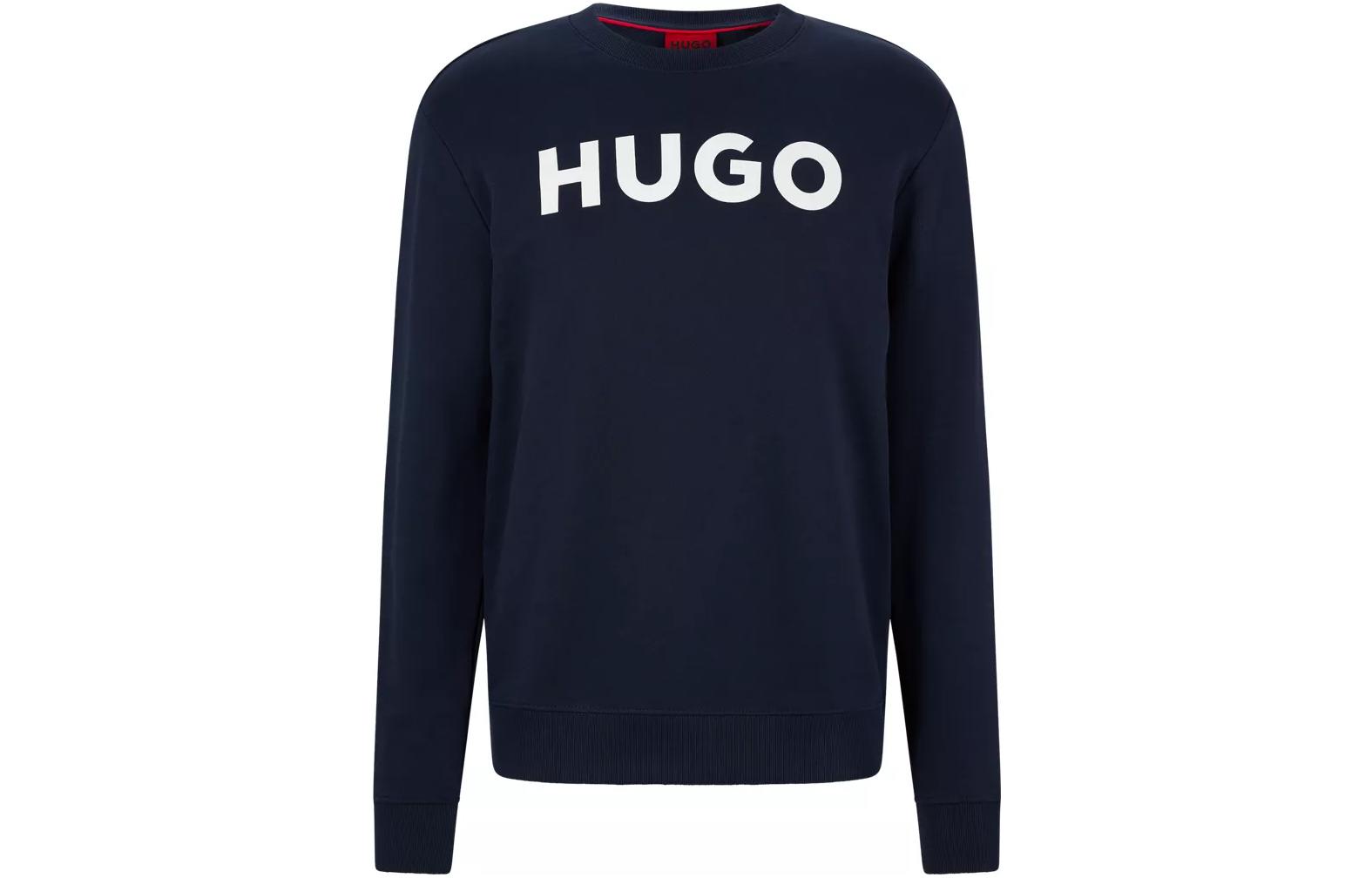 HUGO BOSS Pullover Sweatshirt with Logo Print - Deep Blue 50477328-405
