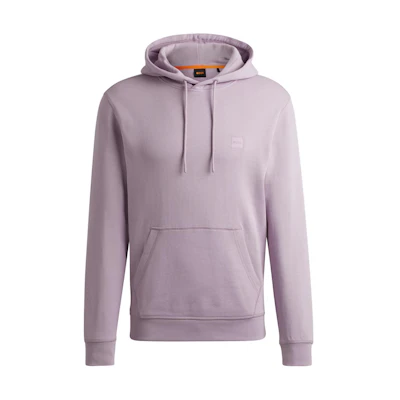 HUGO BOSS Purple Cotton-Terry Hoodie with Logo Patch for Men 50509314-536