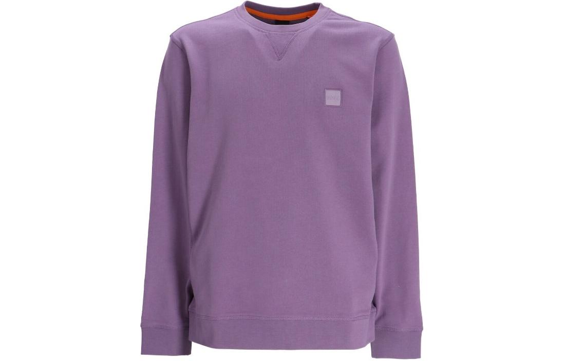 HUGO BOSS Purple Crewneck Logo Slim Fit Long Sleeve Sweatshirt 50468443-511