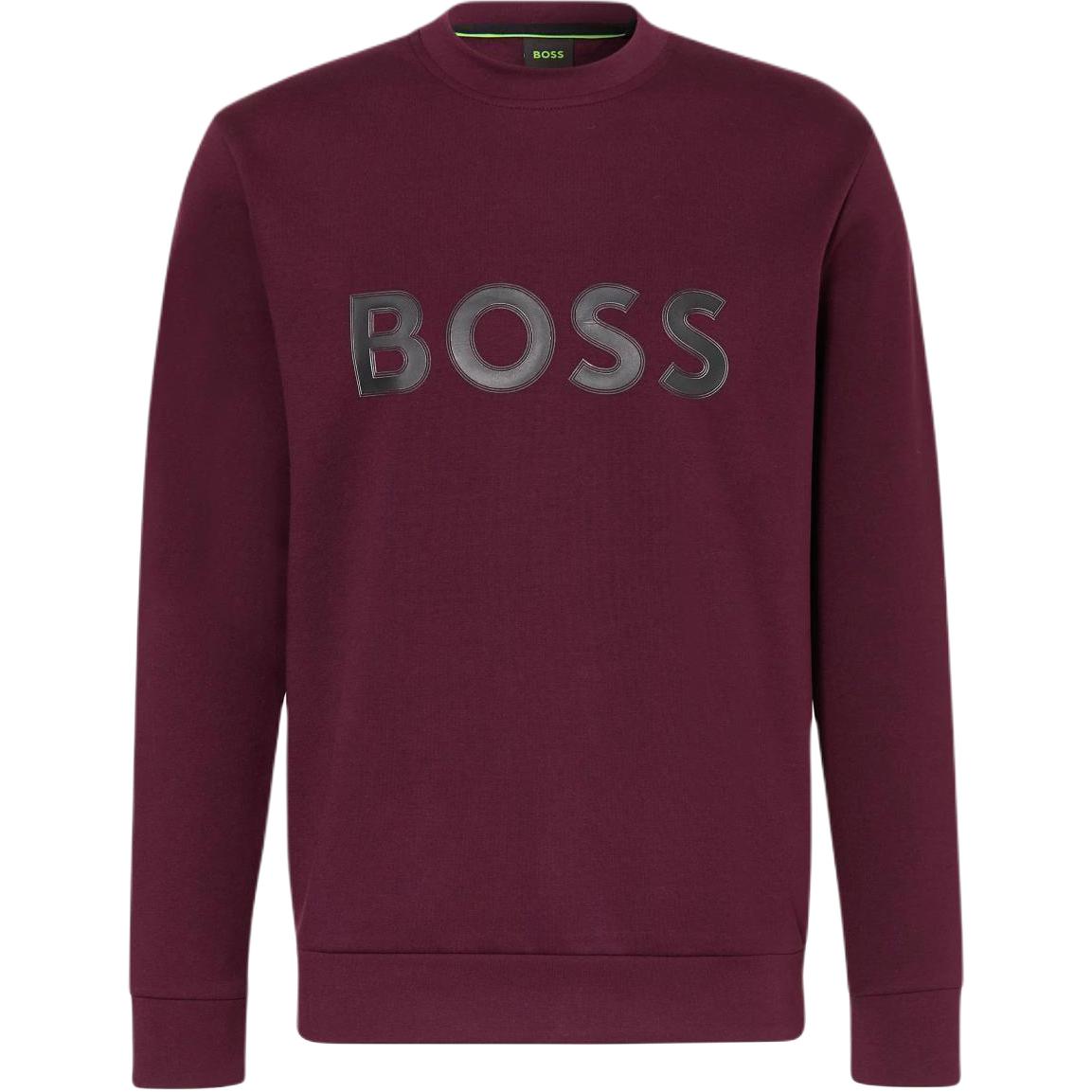HUGO BOSS Red Crewneck Logo Print Pullover Sweatshirt 50504748-697