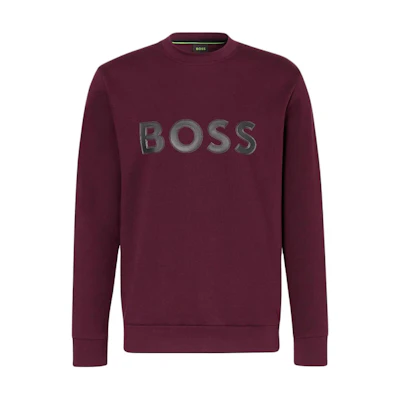 HUGO BOSS Red Crewneck Logo Print Pullover Sweatshirt 50504748-697