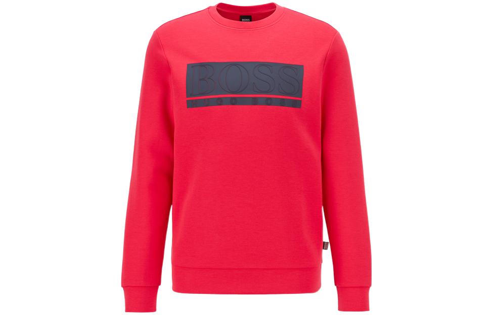 HUGO BOSS Red Crewneck Logo Sweatshirt Long Sleeve 50441228-662