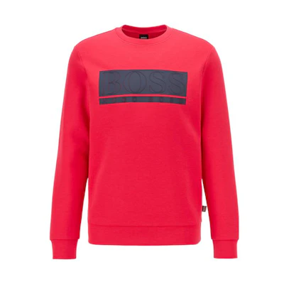 HUGO BOSS Red Crewneck Logo Sweatshirt Long Sleeve 50441228-662