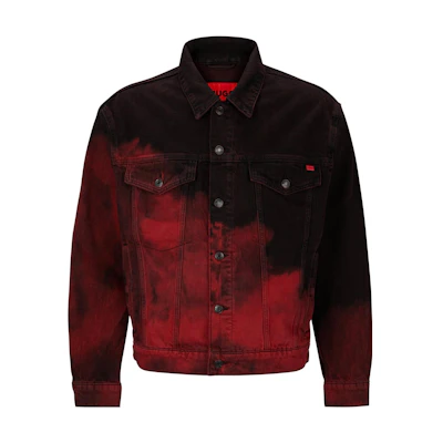 HUGO BOSS Red Gradient Colorblock Short Jacket with Long Sleeves 50496087-620