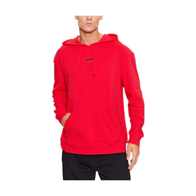 HUGO BOSS Red Hoodie with Logo Print and Long Sleeves 50505110-693
