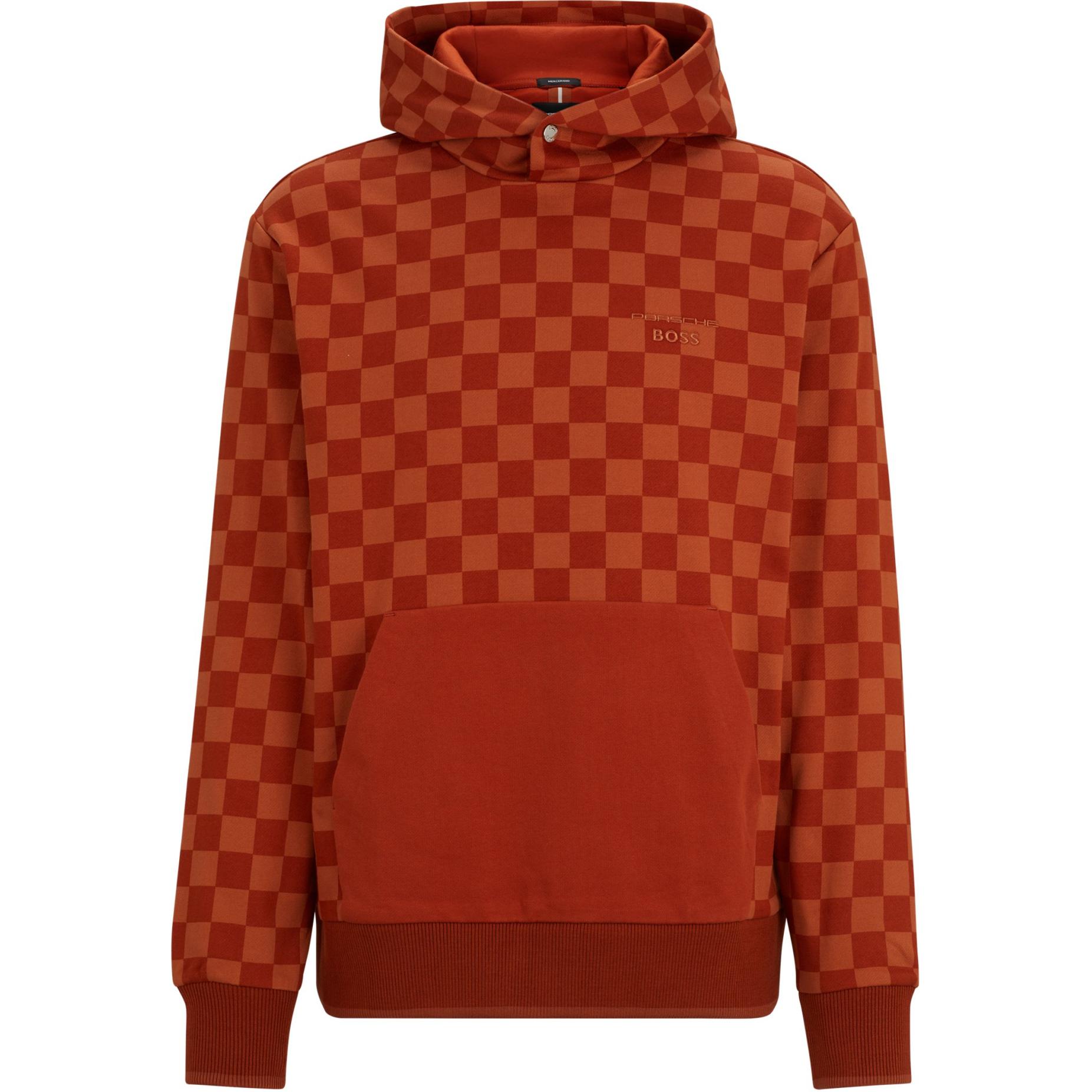 HUGO BOSS Red Plaid Hoodie Sweatshirt 50509902229-RED