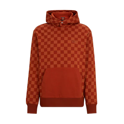 HUGO BOSS Red Plaid Hoodie Sweatshirt 50509902229-RED