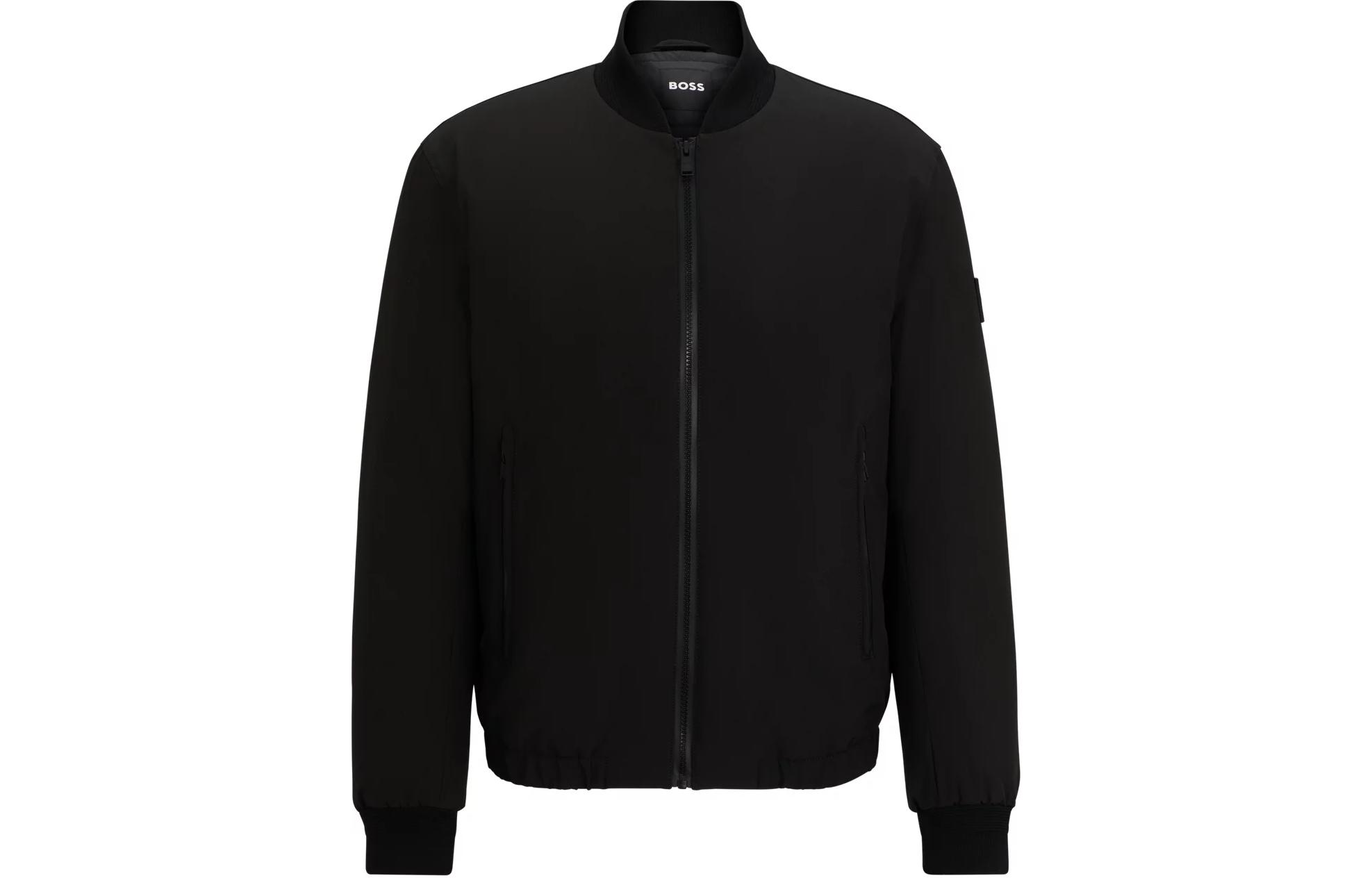 HUGO BOSS Regular-Fit Bi-Stretch Zip Jacket Black Long-Sleeve 50506952-001