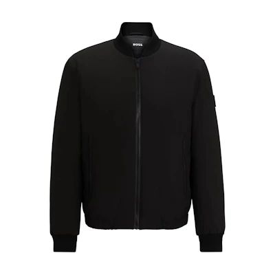 HUGO BOSS Regular-Fit Bi-Stretch Zip Jacket Black Long-Sleeve 50506952-001